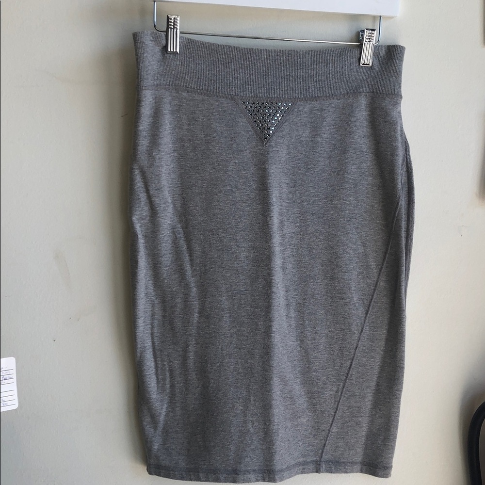 Blumarine Gray Pencil Skirt with Embellishment